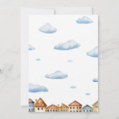 Niedlicher brauner Teddybär Flugzeug 5. Geburtstag Einladung (Rückseite)