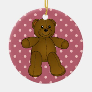Niedlicher brauner Teddybär Keramikornament
