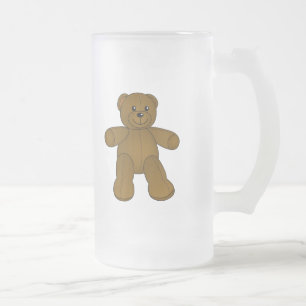 Niedlicher brauner Teddybär Mattglas Bierglas