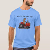 Niedlicher, brauner Traktor-Cartoon T-Shirt (Vorderseite)