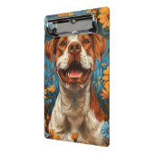 Niedlicher brauner und weißer Hund und Blume Mini Klemmbrett (Gewinkelt2)