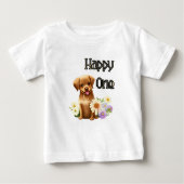 Niedlicher Braunhund Baby T-shirt (Vorderseite)