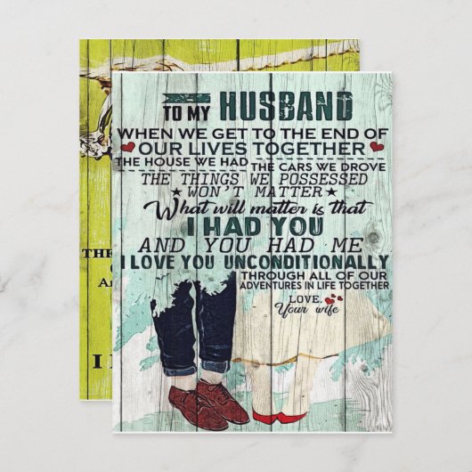 Niedlicher Brief an Ehemann | Cooles Geschenk | Einladung (Vorne/Hinten)