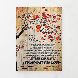 Niedlicher Brief an Ehemann   Liebliches Geschenk  Dreifach Gefaltete Ankündigung