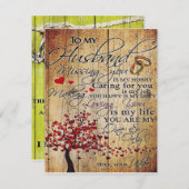 Niedlicher Brief an Ehemann | Liebliches Geschenk  Einladung (Vorne/Hinten)