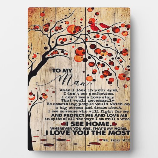 Niedlicher Brief an Ehemann | Liebliches Geschenk  Fotoplatte (Vorderseite)