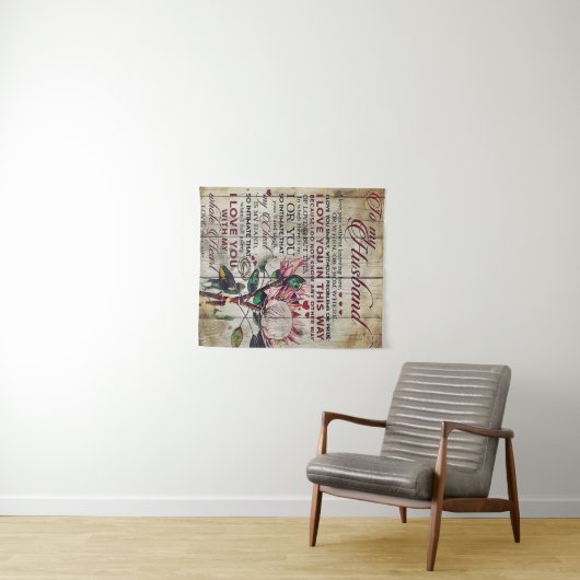 Niedlicher Brief an Ehemann | Liebliches Geschenk  Wandteppich (Beispiel (Horizontal))