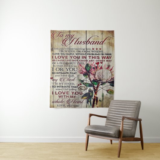 Niedlicher Brief an Ehemann | Liebliches Geschenk  Wandteppich (Beispiel)