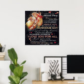 Niedlicher Brief für Ehemann | Familiendekoration Poster (Heimbüro)