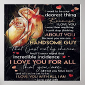 Niedlicher Brief für Ehemann | Familiendekoration Poster (Vorne)