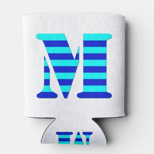 NIEDLICHER BRIEF M, BLAUE Minimaler Schwarzer Witz Dosenkühler (Rückseite)