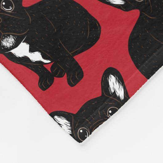 Niedlicher Brindle Frenchie Welpe Fleecedecke (Ecke)