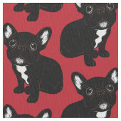 Niedlicher Brindle Frenchie Welpe Stoff (Nahaufnahme)