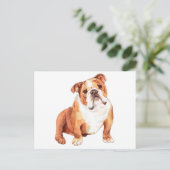 Niedlicher britischer Bulldog-Chat Postkarte (Stehend Vorderseite)