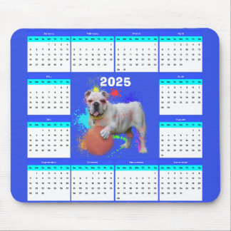 Niedlicher britischer Bulldogkalender Mousepad