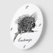 Niedlicher britischer Igel Thunder_Cove Große Wanduhr (Winkel)