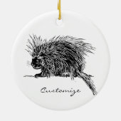 Niedlicher britischer Igel Thunder_Cove Keramik Ornament (Hinten)