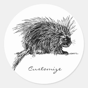 Niedlicher britischer Igel Thunder_Cove Runder Aufkleber