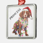 NIEDLICHER BRITTANY HUND MIT CHRISTMAS LIGHTS ORNAMENT AUS METALL (Links)