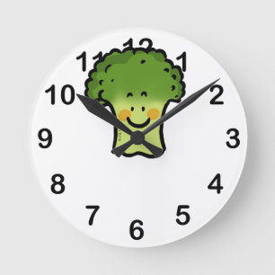 niedlicher Brokkoli Runde Wanduhr