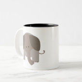 Niedlicher Brown-Elefant Zweifarbige Tasse (Vorderseite Links)