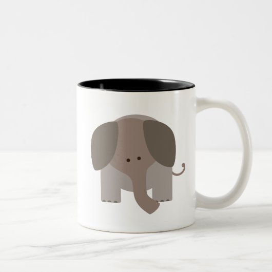 Niedlicher Brown-Elefant Zweifarbige Tasse (Rechts)