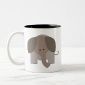 Niedlicher Brown-Elefant Zweifarbige Tasse (Links)