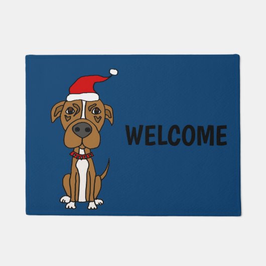 Niedlicher Brown-Grubenstier im Fußmatte (Vorderseite)