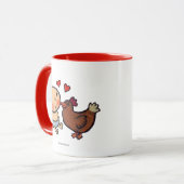 Niedlicher Brown-HuhnPeck auf der Backe für Baby Tasse (Vorderseite Links)