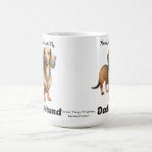Niedlicher Brown-Morgenkaffee mit meiner Dackel Verwandlungstasse (Zentrum)