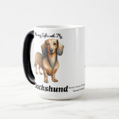 Niedlicher Brown-Morgenkaffee mit meiner Dackel Verwandlungstasse (Vorderseite Links)