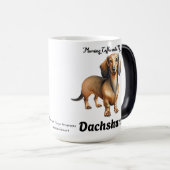 Niedlicher Brown-Morgenkaffee mit meiner Dackel Verwandlungstasse (VorderseiteRechts)