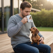 Niedlicher Brown-Morgenkaffee mit meiner Dackel Verwandlungstasse