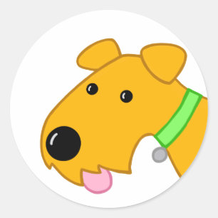 Niedlicher Brown-Welpen-Hundeaufkleber Runder Aufkleber