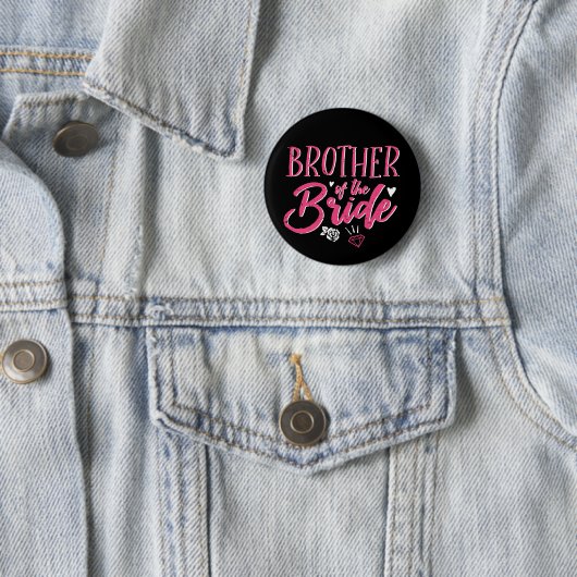 Niedlicher Bruder der Bride Pink Kalligraphie-Schr Button (Beispiel)