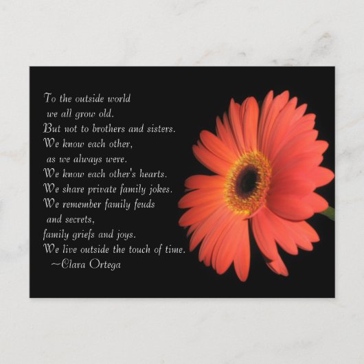 Niedlicher Bruder / Schwester Geschwister Geburtst Postkarte (Vorderseite)