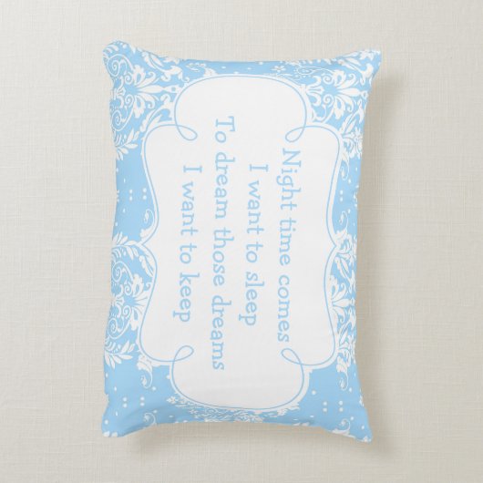 Niedlicher Brünetter Junge Gebet und Gedicht Dekokissen (Rückseite(Vertikal))