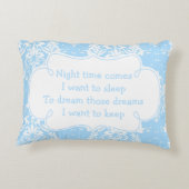 Niedlicher Brünetter Junge Gebet und Gedicht Dekokissen (Rückseite)