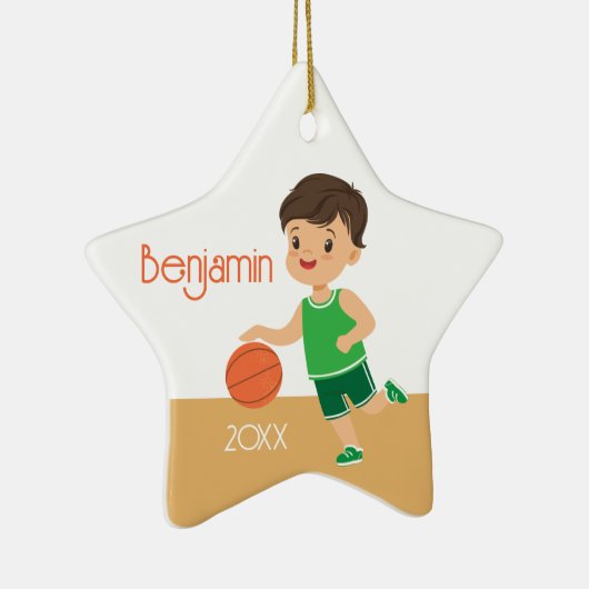 Niedlicher Brünetter Junge Keramik Ornament (Rechts)