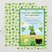 Niedlicher Brünetter Kindergeburtstag von Boy St P Einladung (Vorne/Hinten)