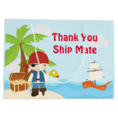 Niedlicher Brünetter Pirate Eye Patch Boy zum Gebu Große Geschenktüte (Rückseite)