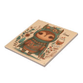 Niedlicher Brunnenkuu Fliese (Seite)