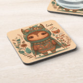 Niedlicher Brunnenkuu Getränkeuntersetzer (Linke Seite)