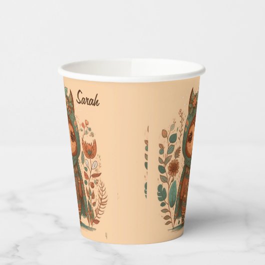 Niedlicher Brunnenkuu Pappbecher (Links)