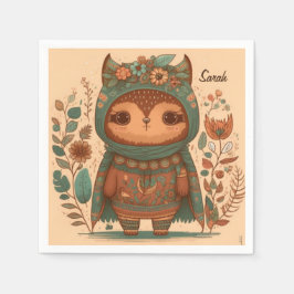 Niedlicher Brunnenkuu Serviette