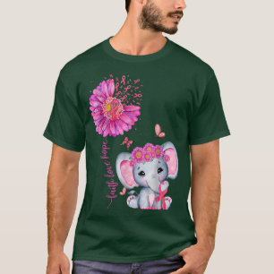 Niedlicher Brustkrebs-Elefant mit Sonnenblumen und T-Shirt