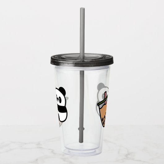 Niedlicher Bubble Tee & Panda Bär Acryltrinkbecher (Rechts)