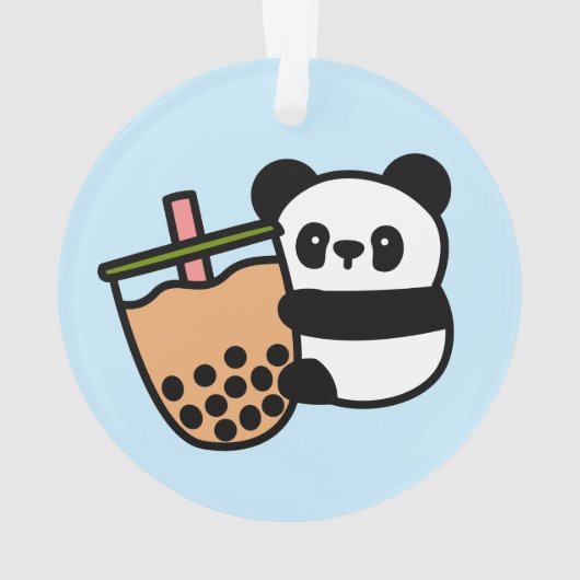 Niedlicher Bubble Tee & Panda Bär Ornament (Rückseite)