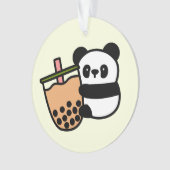 Niedlicher Bubble Tee & Panda Bär Ornament (Vorderseite)