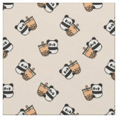 Niedlicher Bubble Tee & Panda Bär Stoff (Nahaufnahme)